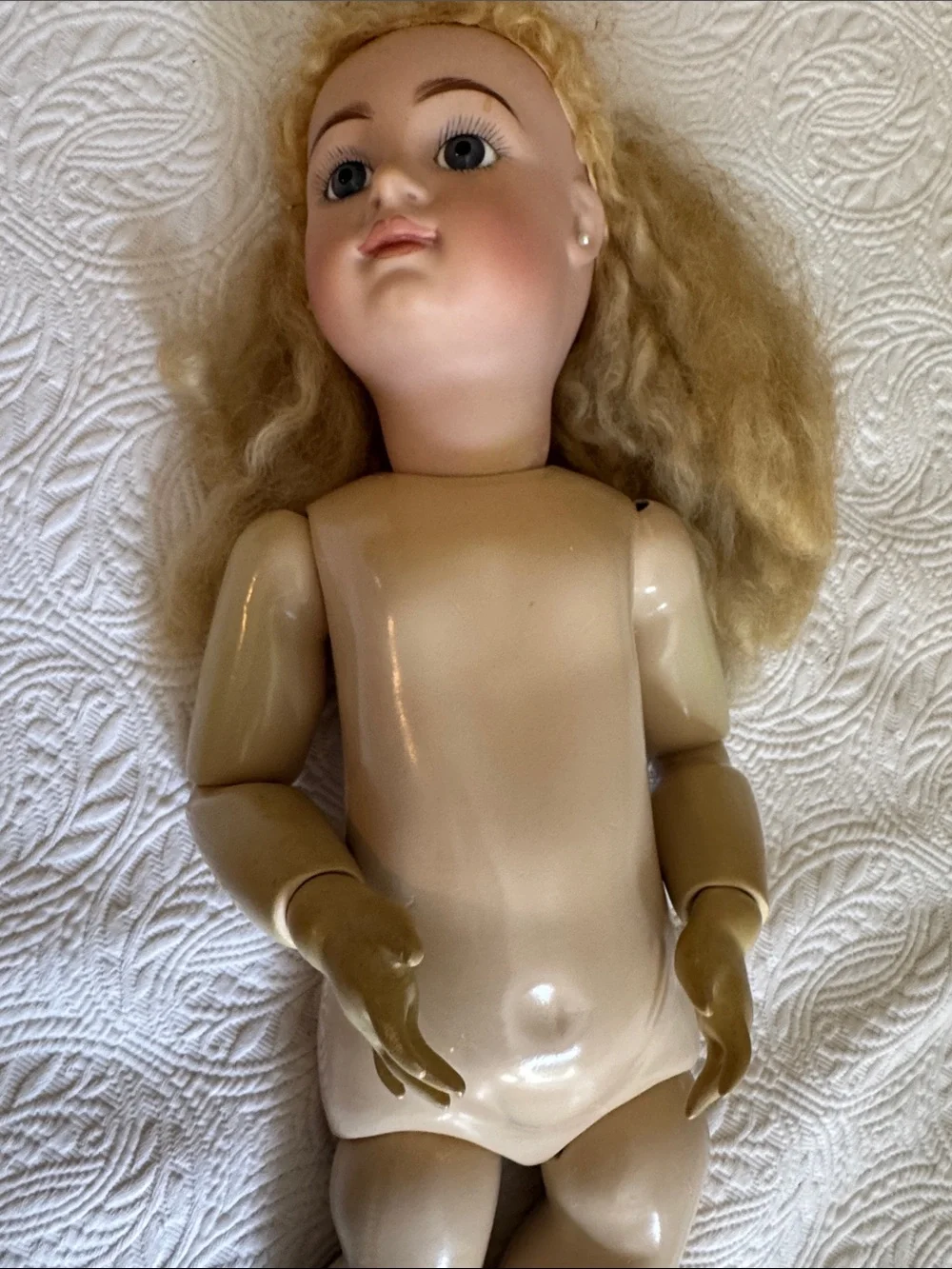 Blonde Vintage-Style Porcelain Doll for Kids - Blonde 24 inches long